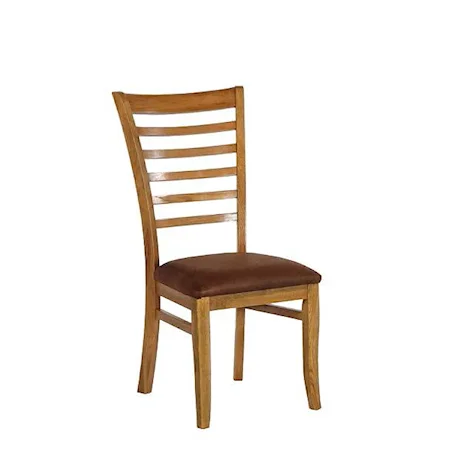 Ladder Back Side Chair with Upholstered Seat